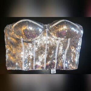 Fashion NOVA sequin sleeveless crop top